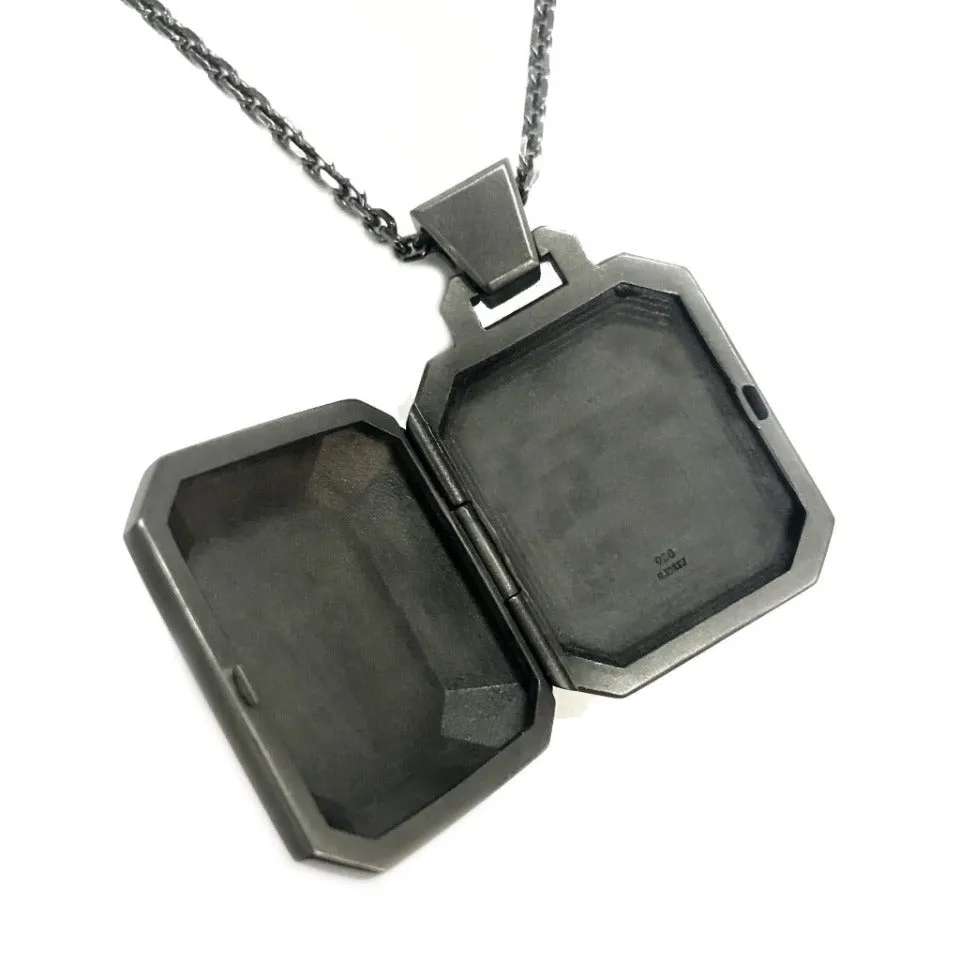 Series 48 | Emerald Shape, Locket 1,  Blackened Silver