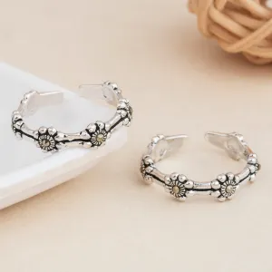 Silver Blossom Grace Toe Ring
