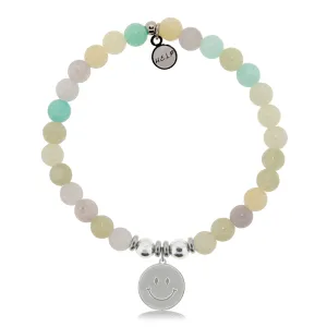 Smile Charm with Green Yellow Jade Charity Bracelet