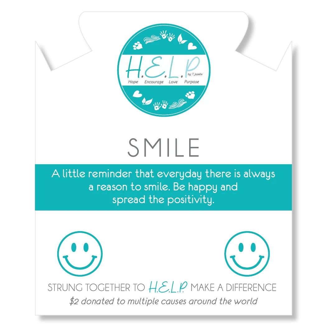 Smile Charm with Green Yellow Jade Charity Bracelet