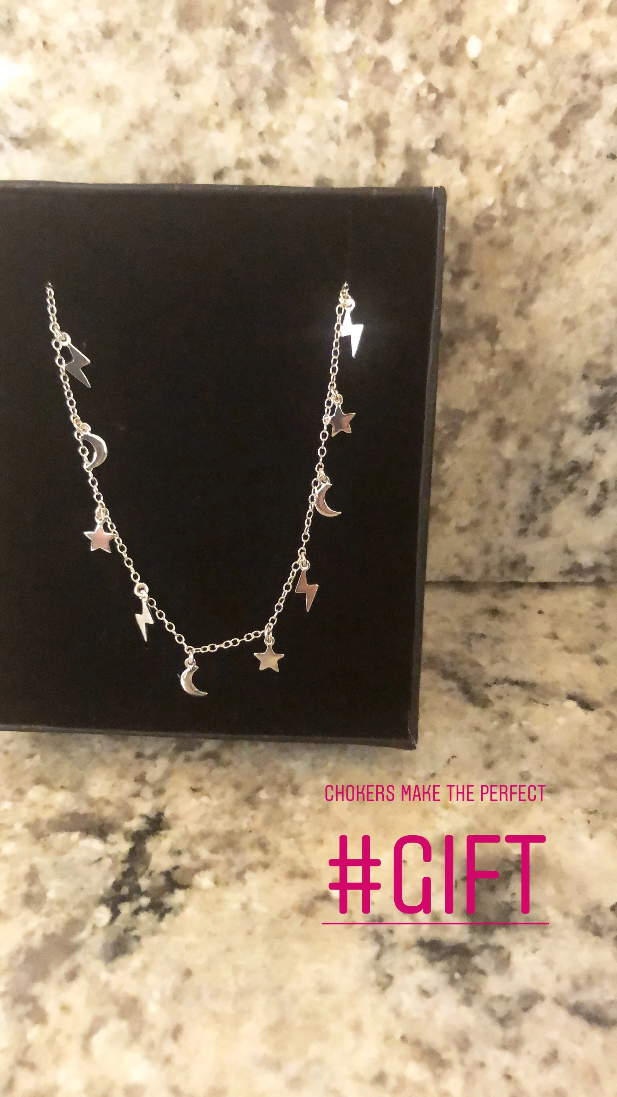 Star Moon Bolt Dangling Choker
