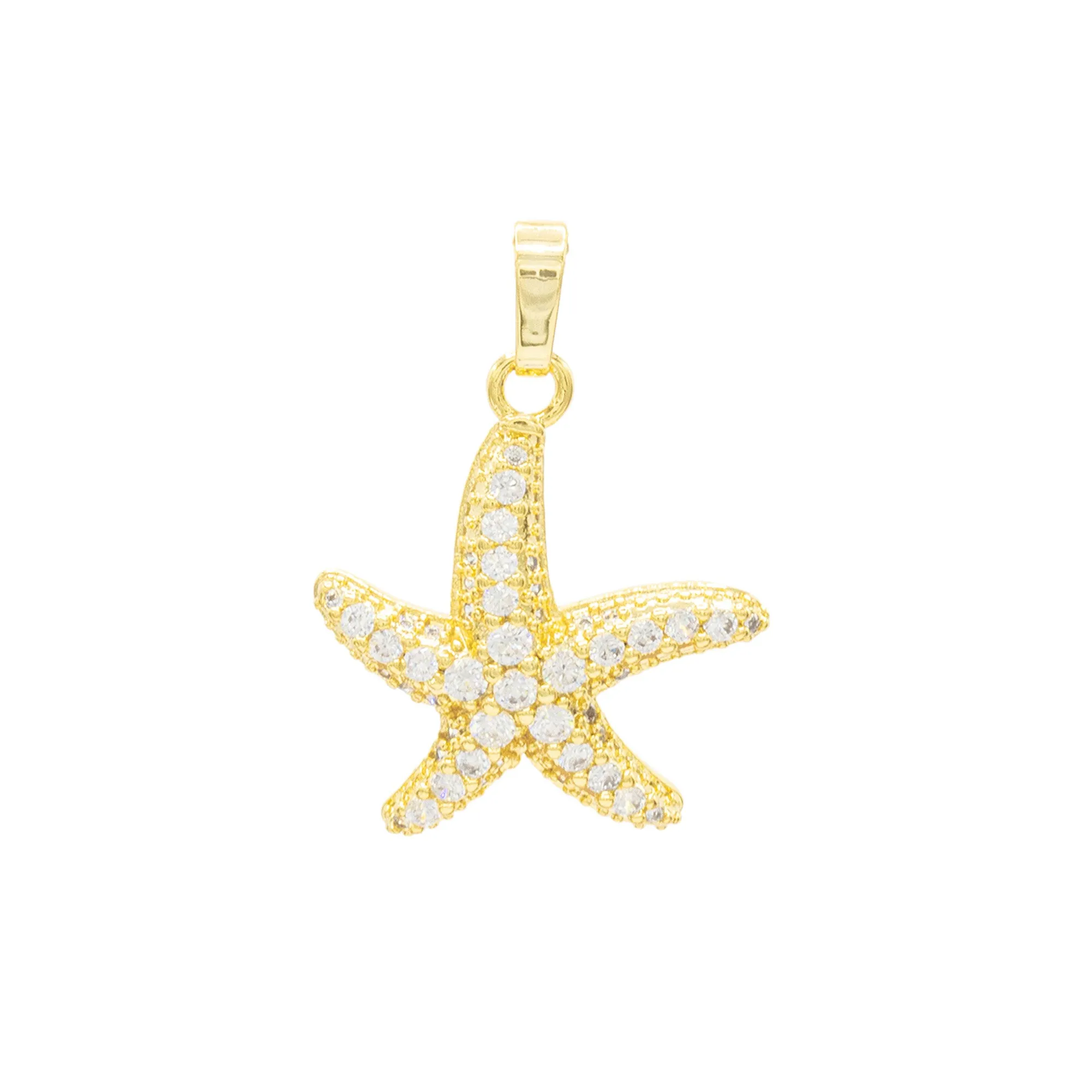 Starfish CZ Pendant 14K Anklet Bracelet Gold Filled Cubic Zirconia Charm Rope Foot Set 10" WomenJewelry