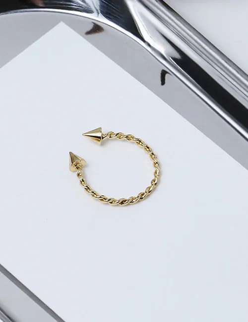 TR28 Gold Spiral Spike Toe Ring