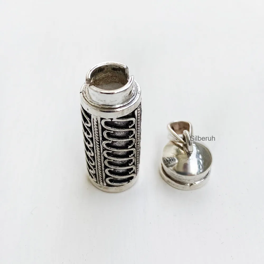 Tribal Bottle Silver Locket Pendant