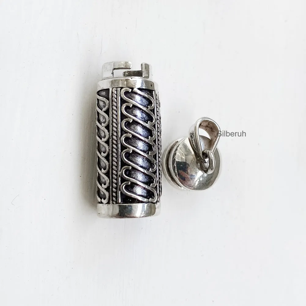 Tribal Bottle Silver Locket Pendant
