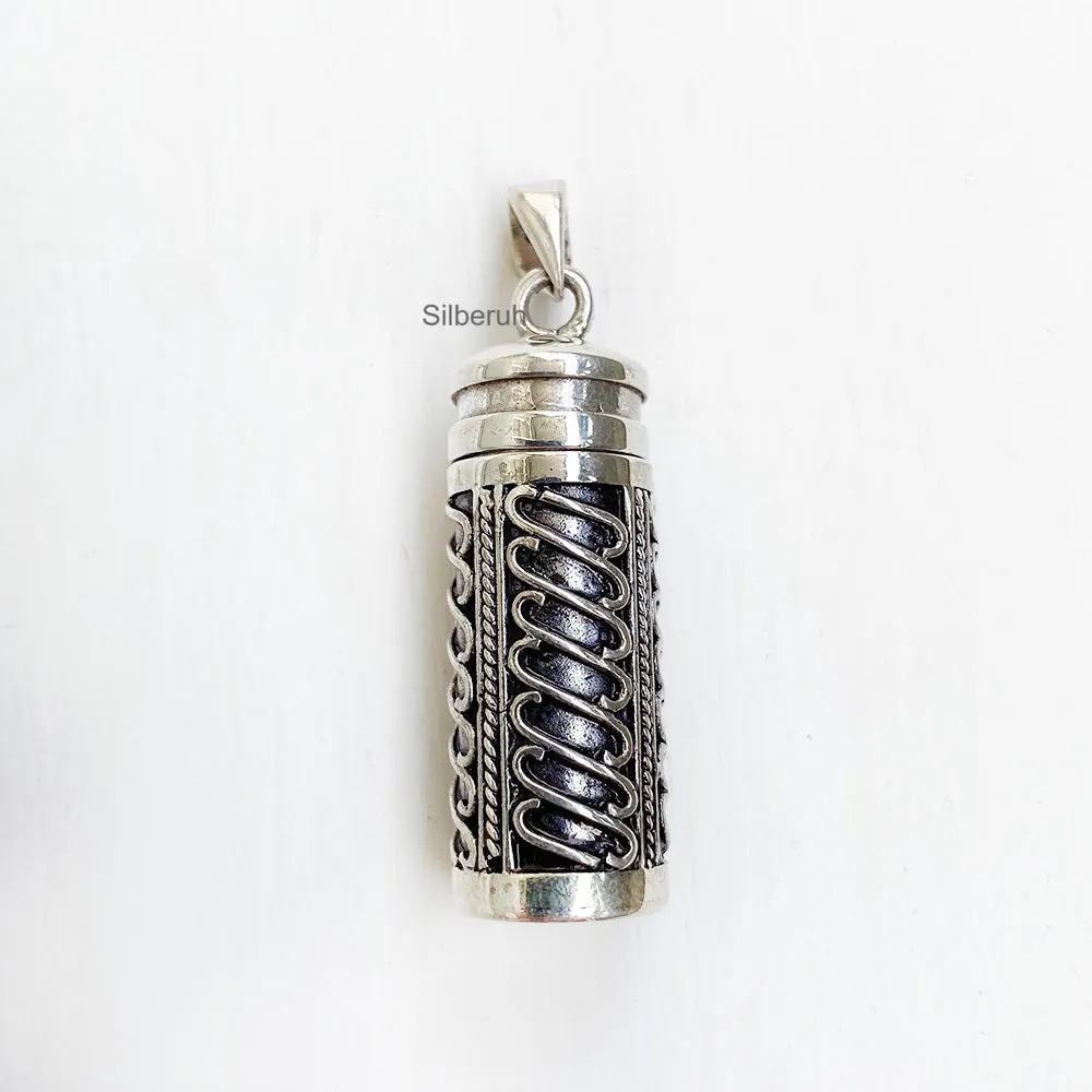 Tribal Bottle Silver Locket Pendant