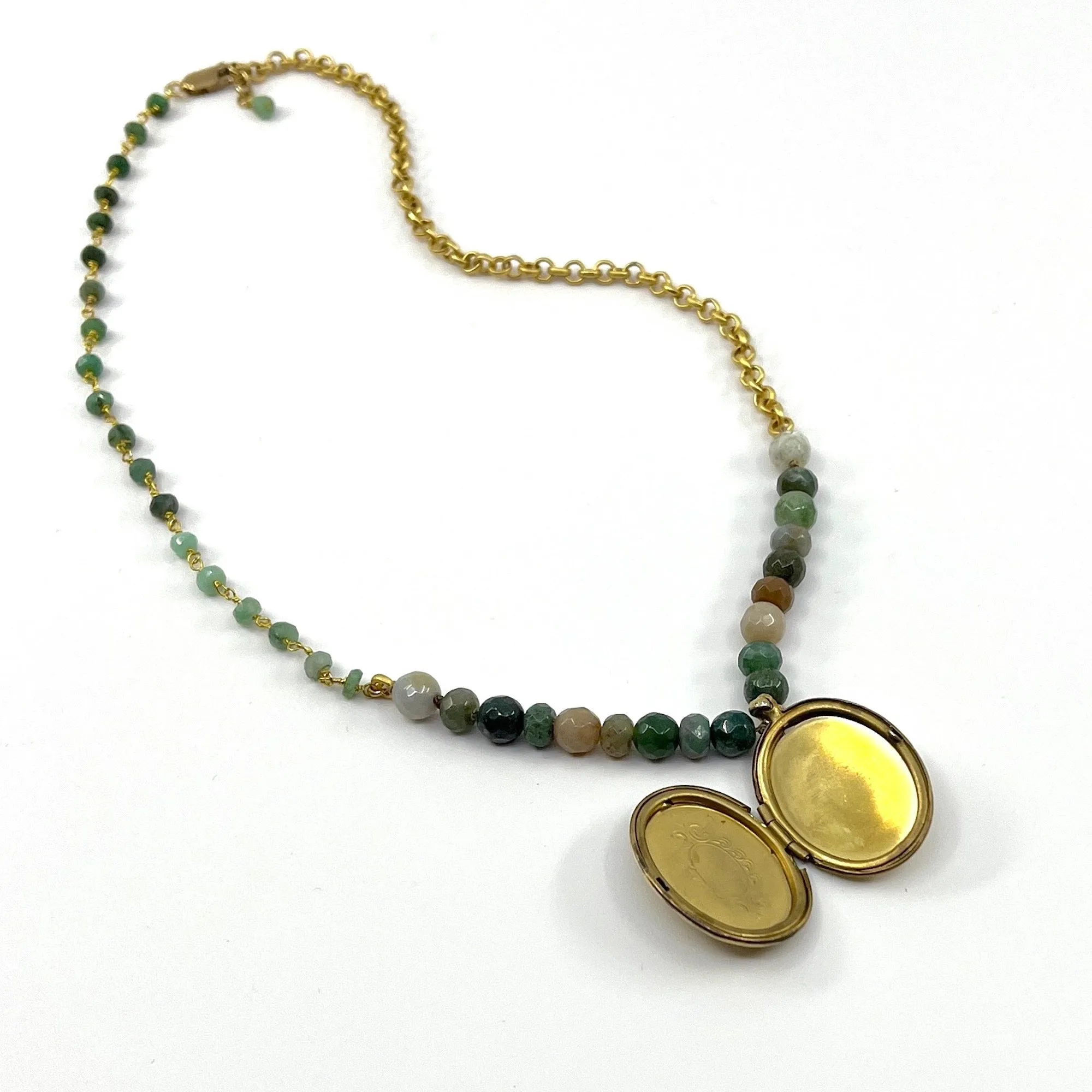 Vintage Brass Locket Necklace