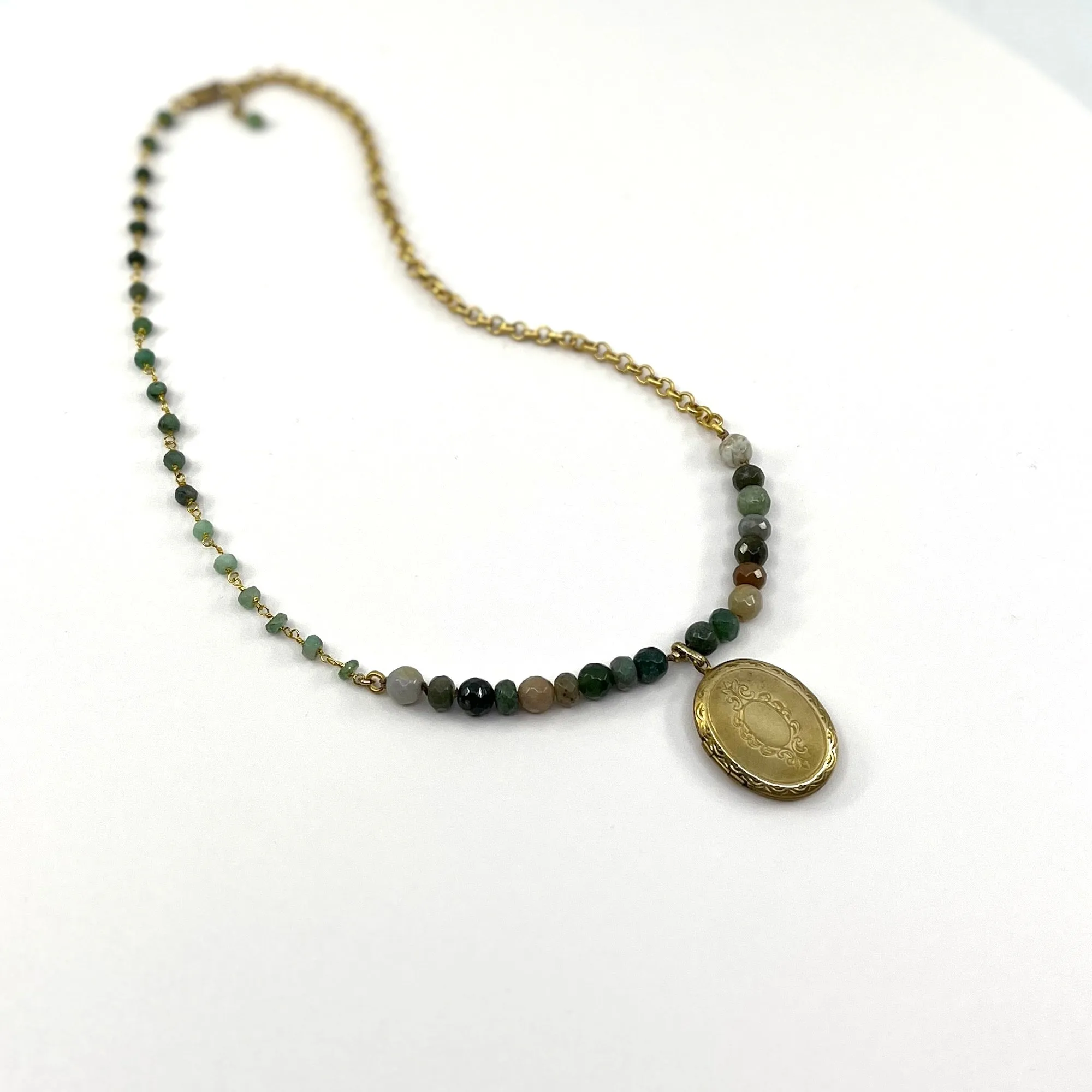 Vintage Brass Locket Necklace