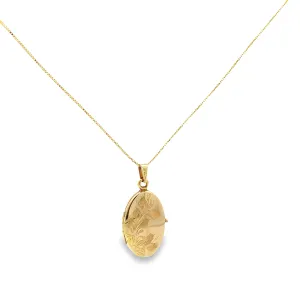 Vintage Gold Floral Oval Locket
